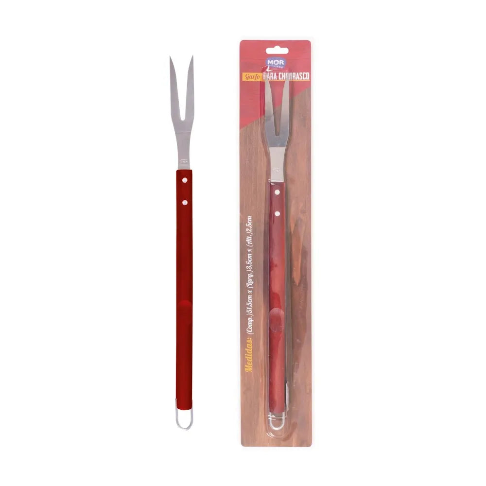 Garfo Para Churrasco de Aço inox e Cabo de Madeira - A Gourmet