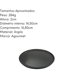 Prato de Sobremesa Reto Fosco Argila 16cm G.A CERÂMICA ARTISTICA