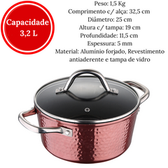 Caçarola Com Tampa Saphire 3,2L Rose Glob Imports