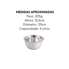 Tigela em Aço inox Medidora German - A Gourmet