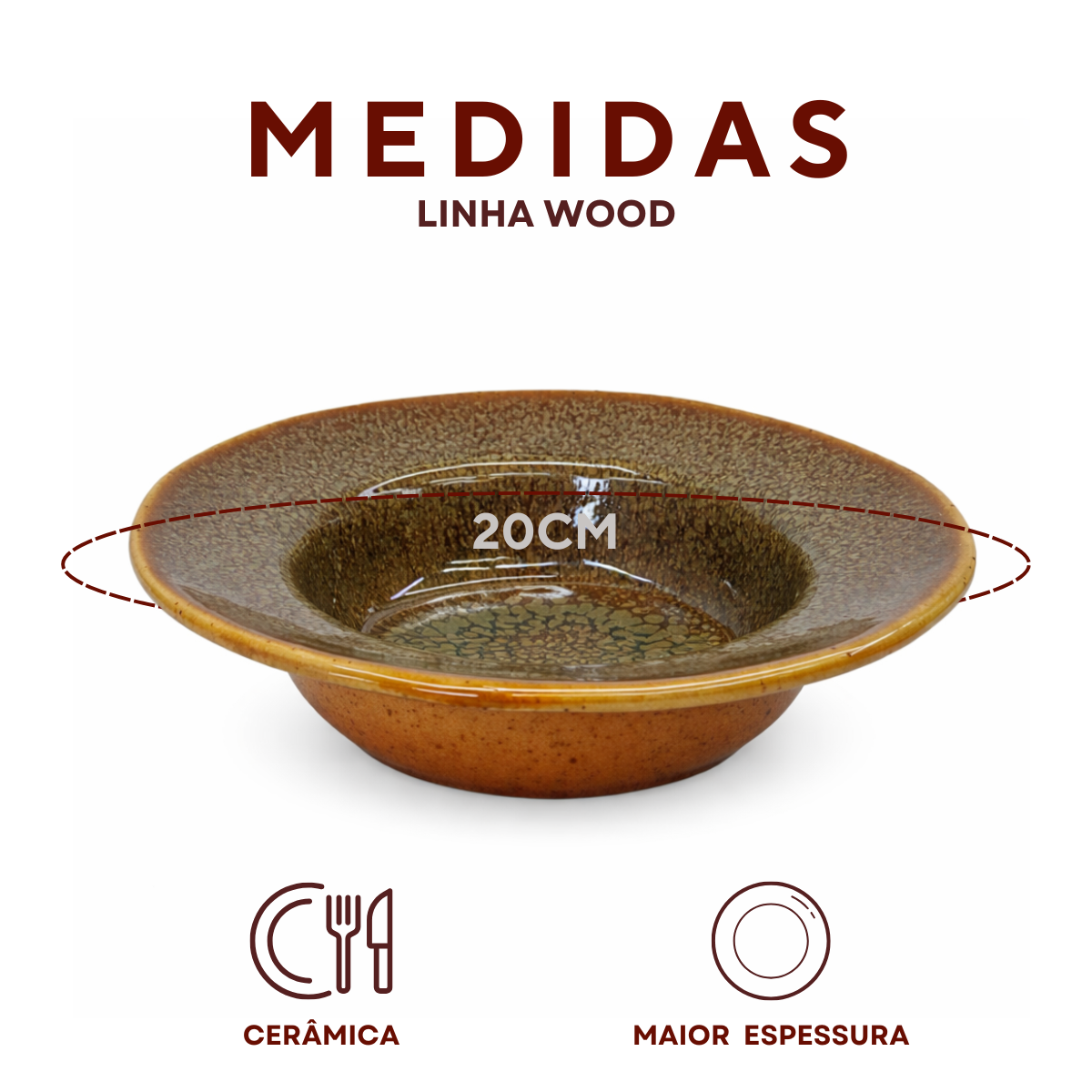 Prato Massa Cerâmica Refrátaria Romanha Wood