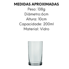 4 Copo de Suco 200ml Vidro - A Gourmet