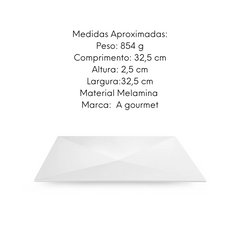 Prato Quadrado Melamina 32,5 cm Gourmet Mix