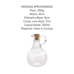 Galheteiro de Vidro Com Rolha 320ml Etilux