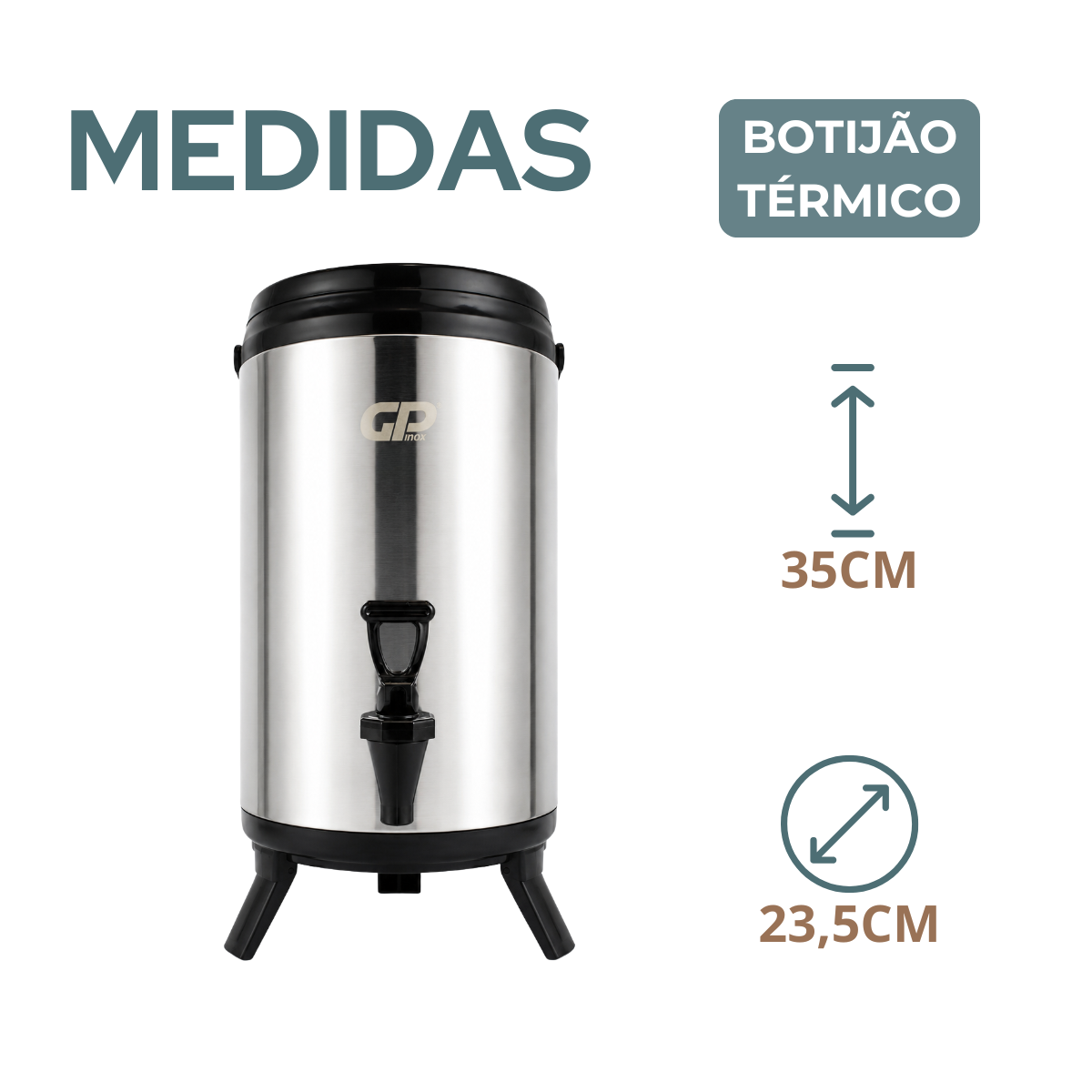 Botijão Térmico 8,5 Litros Inox