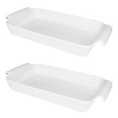 Travessa Refratario Rasa 1,5L Branca C/ Alça Oxford