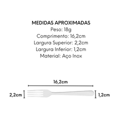 Garfo Sobremesa Niterói Hercules em Aço Inox Hercules