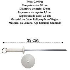 Chaira Estriada Branca Mundial 10 Afiador Hercules