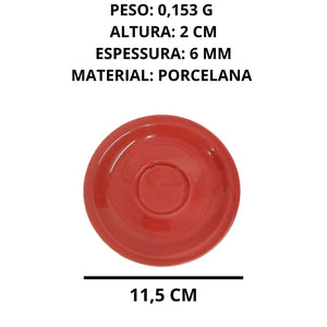 Xicara de Café Vermelha C/ Pires Genova BelaVista
