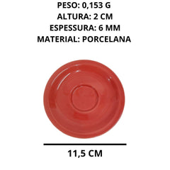 Xicara de Café Vermelha C/ Pires Genova BelaVista