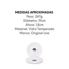 Prato Sobremesa Premium de Vidro Temperado Original