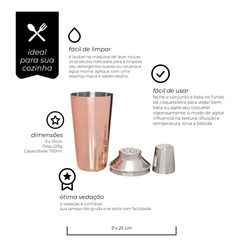 Coqueteleira 500ml em aço inox de Bronze Mimo Style