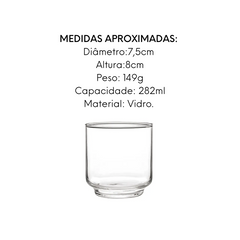 Copo de Vidro Rocks Alegro 280ml Class Home
