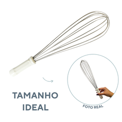 Batedor Fouet Aço Inox 40cm