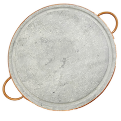 Grelha Pedra Sabão 35cm Alça em Cobre Val Pedra Sabão