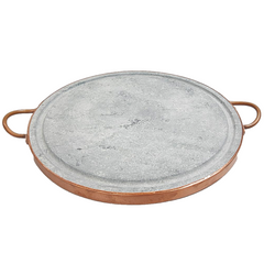 Grelha Pedra Sabão 33cm Com Alça Cobre Val Pedra Sabão