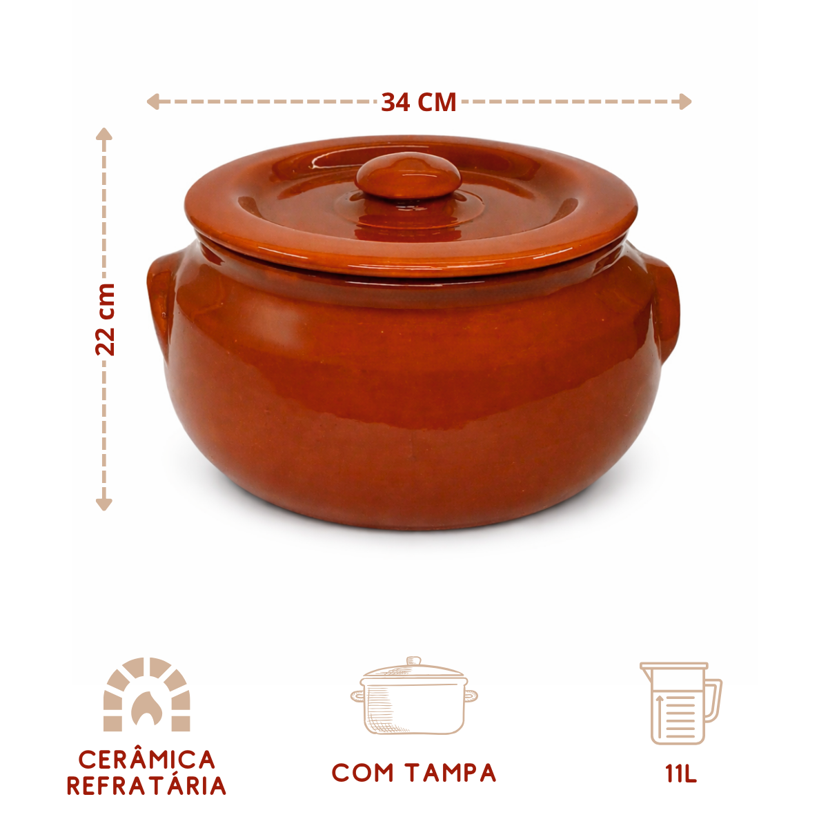 Rechaud de Barro 11 Litros - Ideal para Feijoada