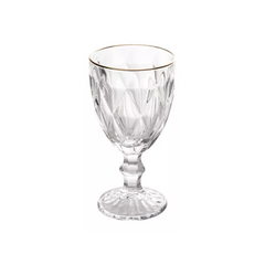 Taça Licor de Vidro Com Filete de Ouro Lyor