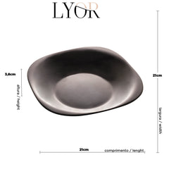 Prato Fundo Carine Noir Luminarc Preto Vidro Temperado Day Home