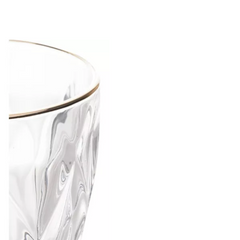 Taça Licor de Vidro Com Filete de Ouro Lyor