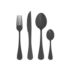 Faqueiro Positano Preto 24pçs Lyor