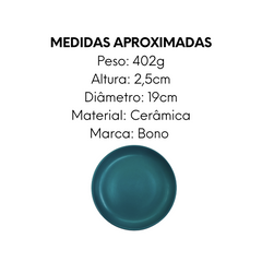 Prato Sobremesa Bono Cerâmica 19cm Verde Bono
