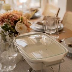 Rechaud Retangular de Porcelana Com Suporte 2,8L Dynasty