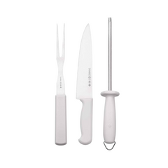 Kit Churrasco 3 Peças Faca Chaira Garfo - A Gourmet