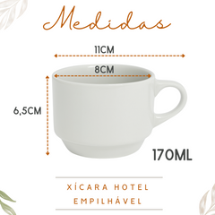 Kit 50 Xicara de Chá Empilhavel Personalizado BelaVista Xicara de Chá