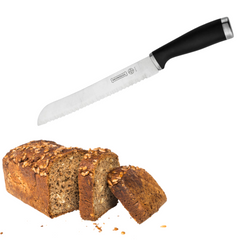 Faca para Pão 8° Preta Cheff Kitchen Mundial Hercules