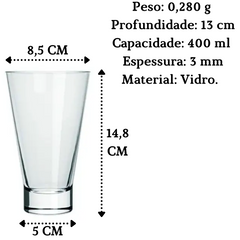 Copo ilhabela de Vidro 400ml Nadir