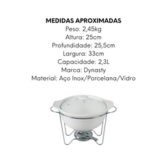 Rechaud de Porcelana Redondo Com Queimador 2,3L Dynasty