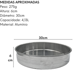 Forma Redonda Polida N30 em Aluminio 4,13L Arary