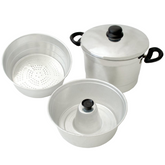 Conjunto 3 em 1 Panela Forma e Forma a Vapor de Aluminio - A Gourmet