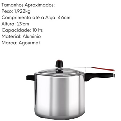 Panela de Pressão Aluminio Polida 10L Arary