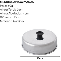 Abafador de Hambúrguer Nº13 em Alumínio Arary