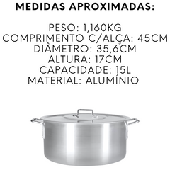 Caçarola Hotel N34 de Alumínio 5L - A Gourmet