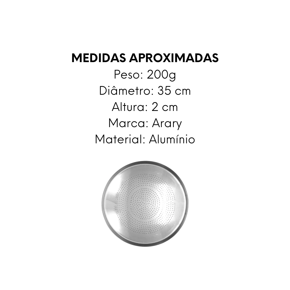 Forma de Pizza Com Furos de Aluminio 35cm Arary