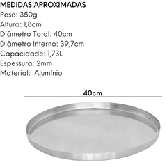 Forma Para Pizza em Alumínio N40 Arary