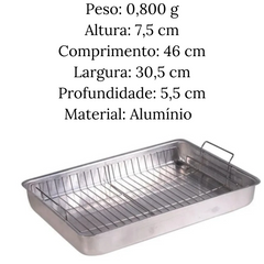 Assadeira retangular com grelha N3 Arary