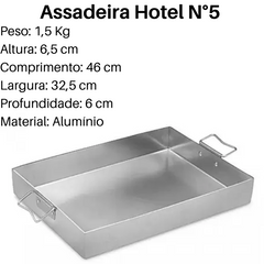 Assadeira Hotel N5 em Aluminio C/ Alças ABC