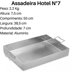 Assadeira Hotel N7 em Aluminio Duas Alças - A Gourmet