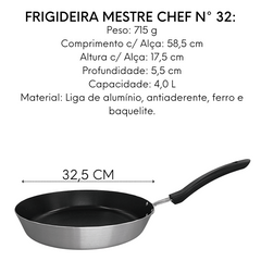 Frigideira Mestre Chef Antiaderente N32 Cabo Baquelite ABC