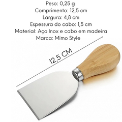 Espátula Reta Para Queijo Com Cabo de Madeira Mimo Style