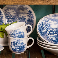 Xicara de Chá Com Pires de 200ml Donna Cena Inglesa Oxford