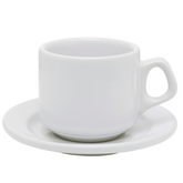 Xicara de Chá Plus Branca de Porcelana 200ml Com Pires Oxford