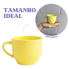 Xicara Chá Porcelana Amarela
