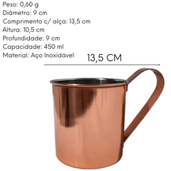 Caneca Moscow Mule Lisa Inox Bronze 450ml Mimo Style