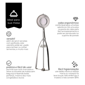 Pegador de Sorvete em Aço Inox Mimo Mimo Style