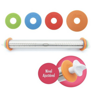 Rolo para Massas em Aço Inox Colorido unyhome